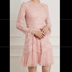 Marigold pink Needle & Thread dress. Wore once